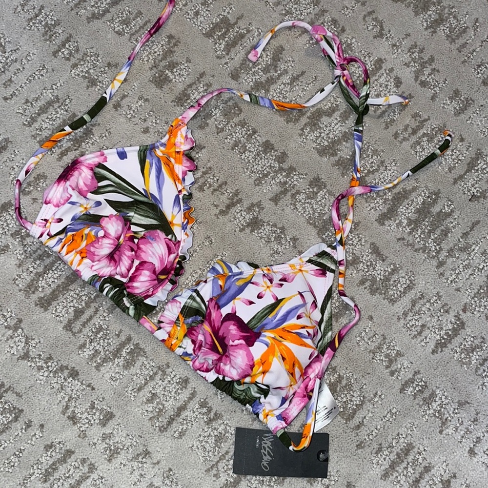 Fringe Floral Swim Top